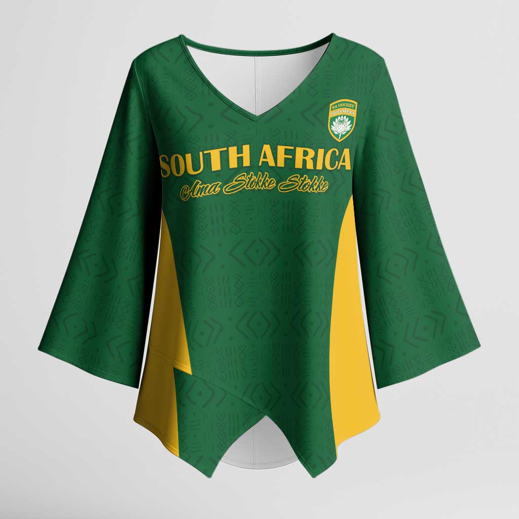 South Africa Hockey Custom Kimono Sleeve Blouse Go Ama Stokke Stokke Go - Wonder Print Shop