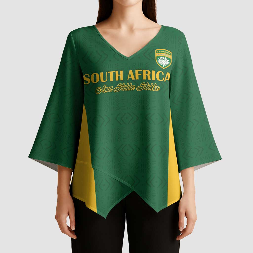 South Africa Hockey Custom Kimono Sleeve Blouse Go Ama Stokke Stokke Go - Wonder Print Shop
