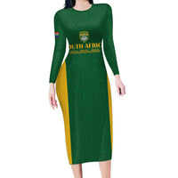 South Africa Hockey Custom Long Sleeve Bodycon Dress Go Ama Stokke Stokke Go - Wonder Print Shop