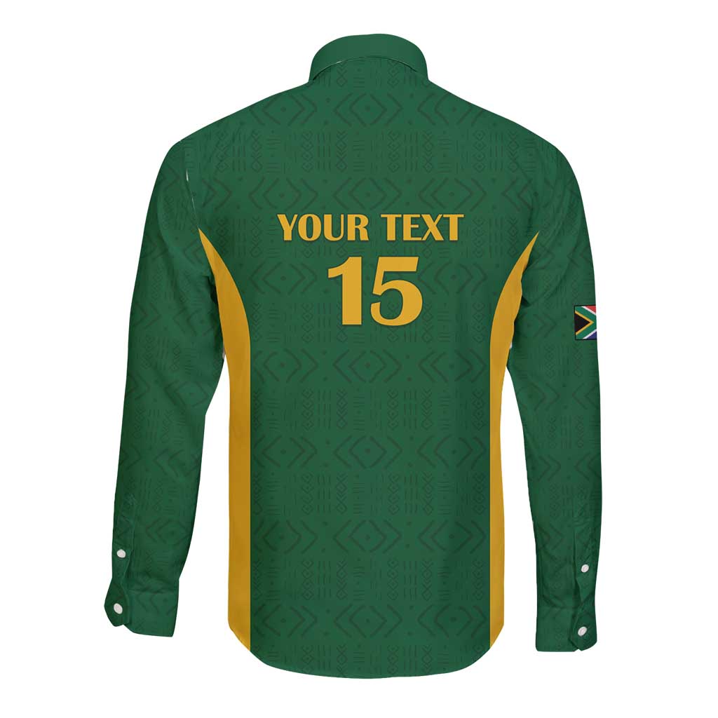 South Africa Hockey Custom Long Sleeve Button Shirt Go Ama Stokke Stokke Go - Wonder Print Shop