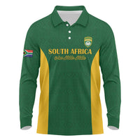 South Africa Hockey Custom Long Sleeve Polo Shirt Go Ama Stokke Stokke Go - Wonder Print Shop