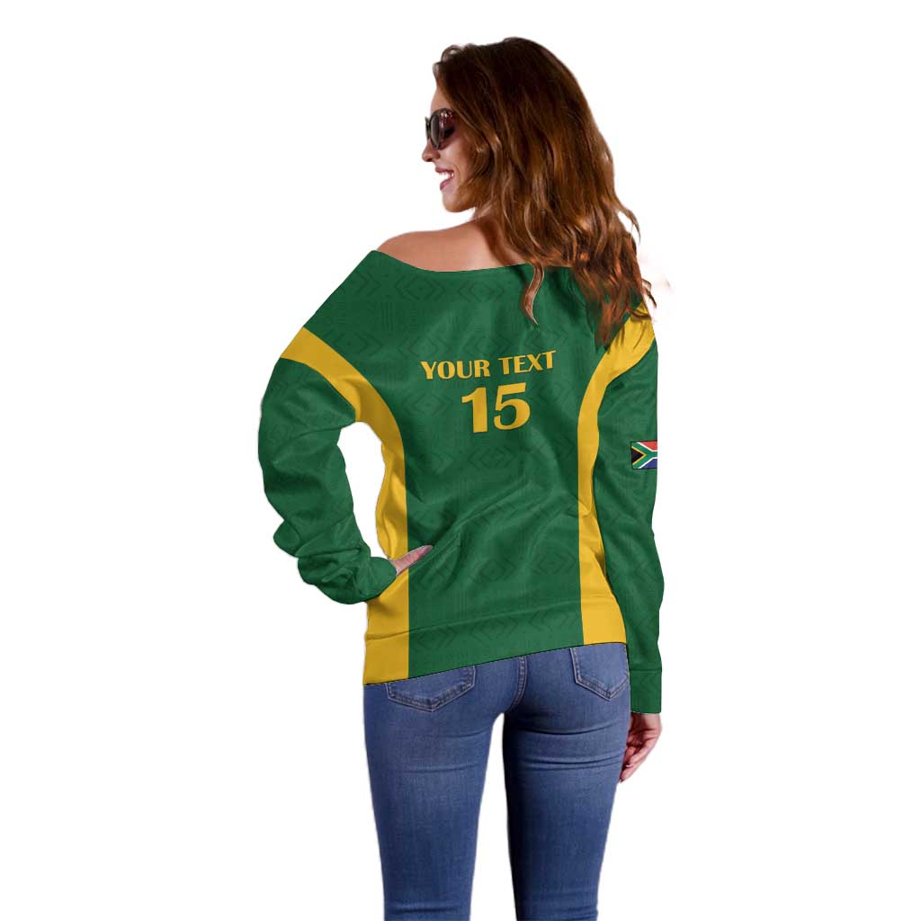 South Africa Hockey Custom Off Shoulder Sweater Go Ama Stokke Stokke Go - Wonder Print Shop