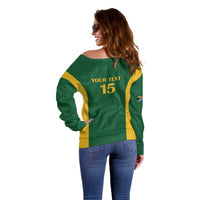 South Africa Hockey Custom Off Shoulder Sweater Go Ama Stokke Stokke Go - Wonder Print Shop