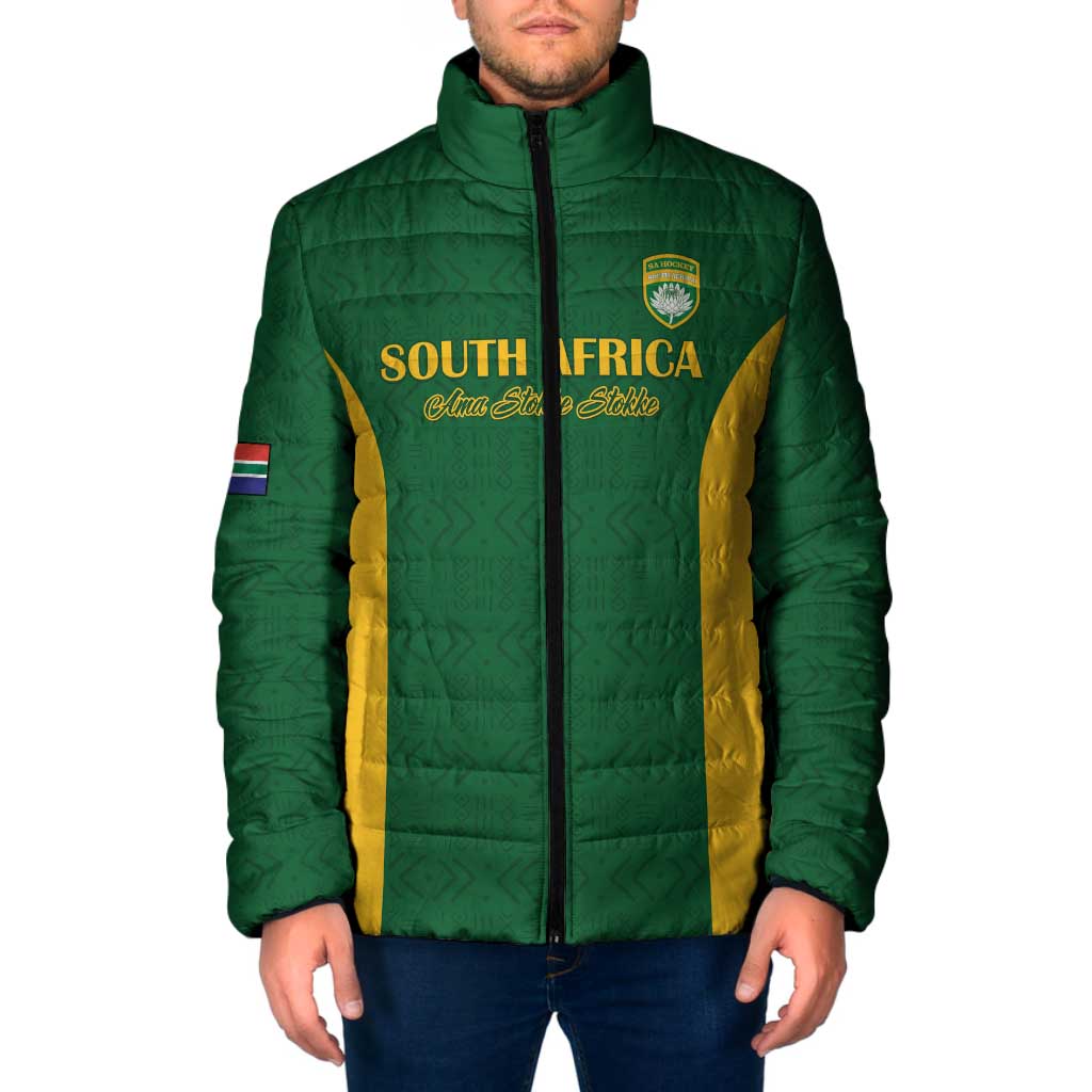 South Africa Hockey Custom Padded Jacket Go Ama Stokke Stokke Go - Wonder Print Shop