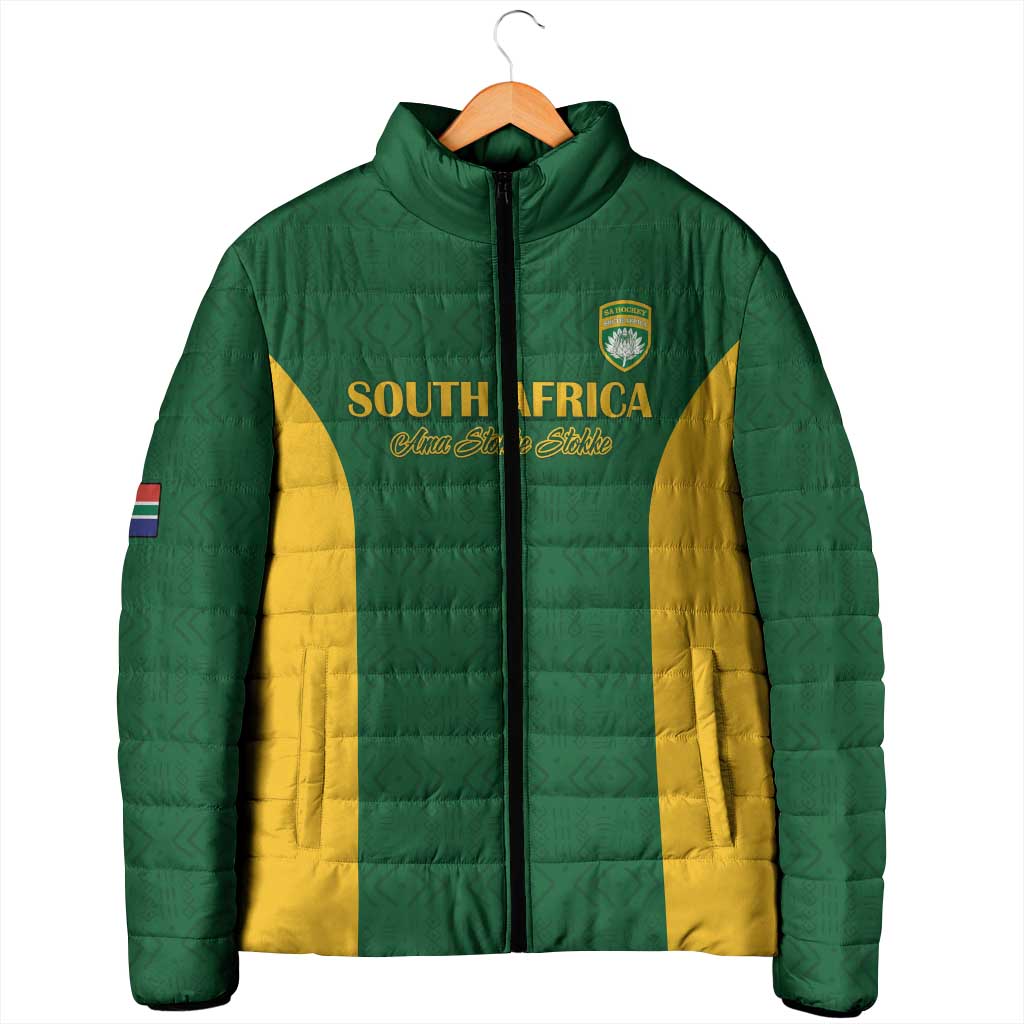 South Africa Hockey Custom Padded Jacket Go Ama Stokke Stokke Go - Wonder Print Shop