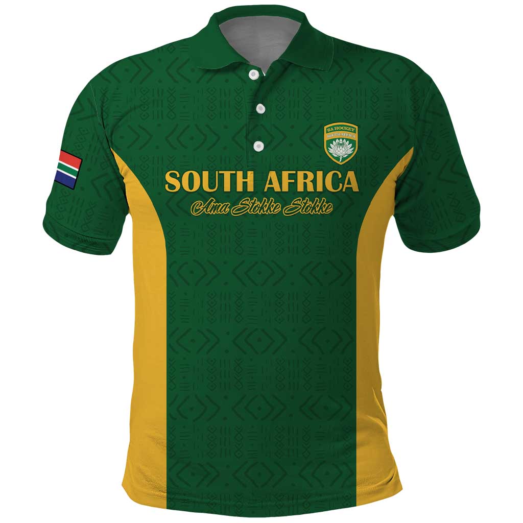 South Africa Hockey Custom Polo Shirt Go Ama Stokke Stokke Go - Wonder Print Shop