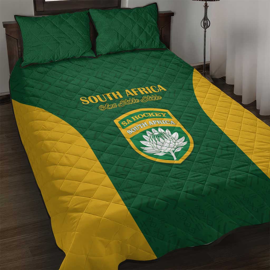 South Africa Hockey Quilt Bed Set Go Ama Stokke Stokke Go - Wonder Print Shop