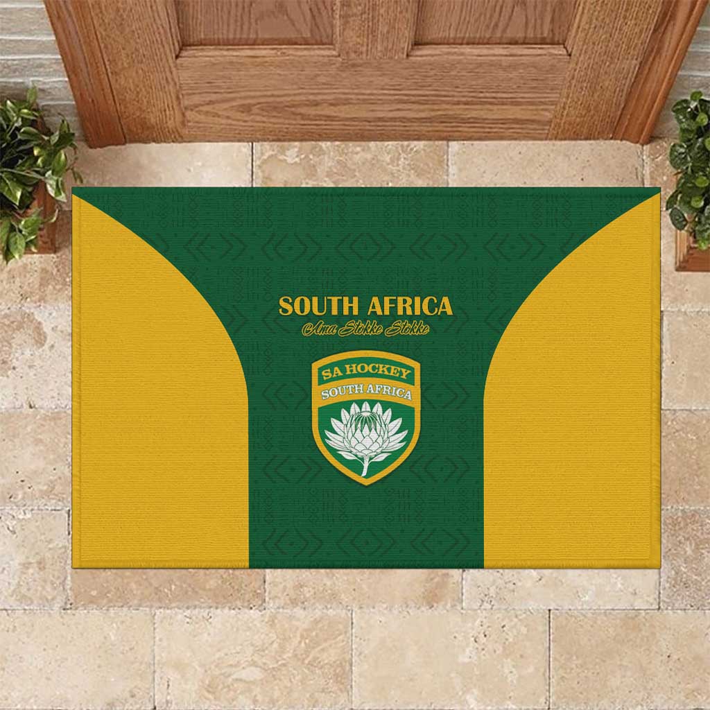 South Africa Hockey Rubber Doormat Go Ama Stokke Stokke Go - Wonder Print Shop