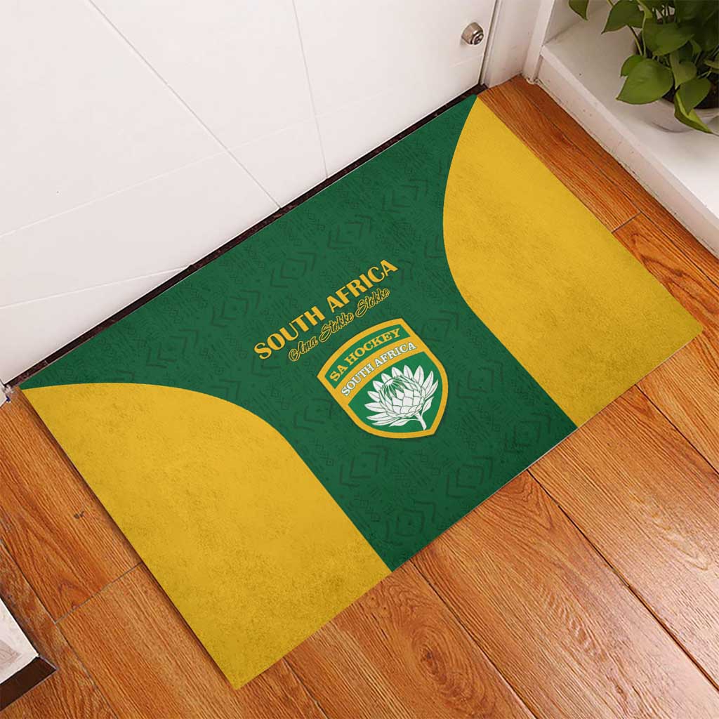 South Africa Hockey Rubber Doormat Go Ama Stokke Stokke Go - Wonder Print Shop