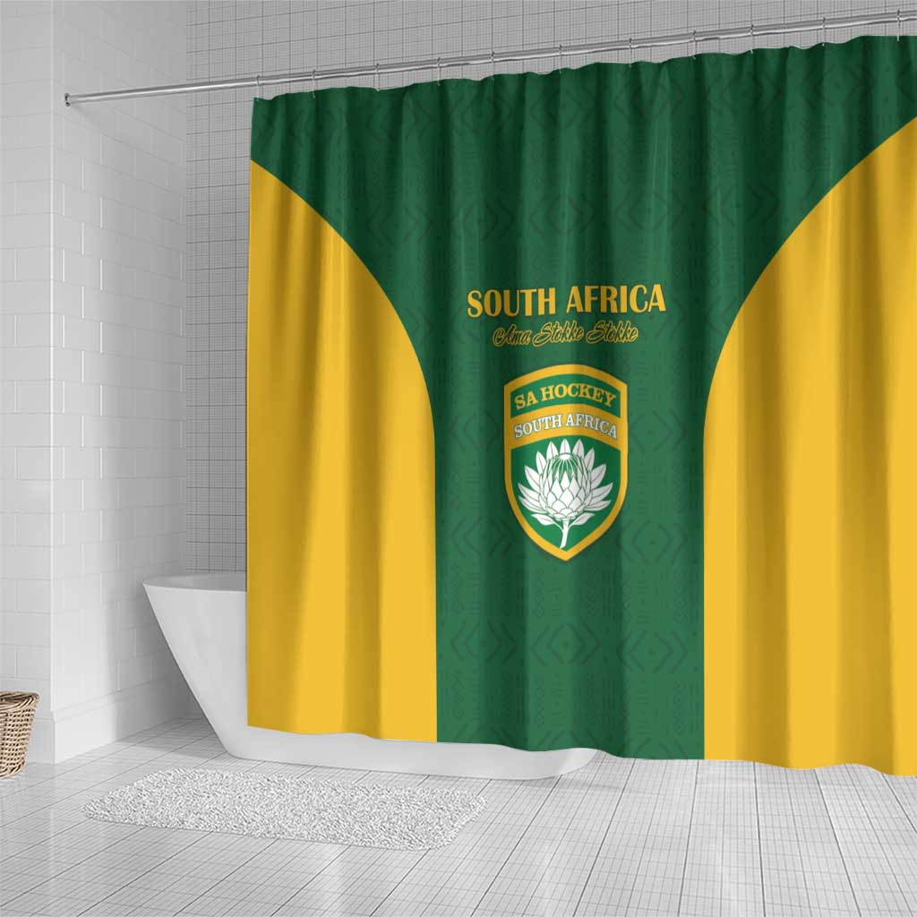 South Africa Hockey Shower Curtain Go Ama Stokke Stokke Go - Wonder Print Shop
