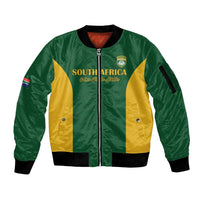 South Africa Hockey Custom Sleeve Zip Bomber Jacket Go Ama Stokke Stokke Go - Wonder Print Shop