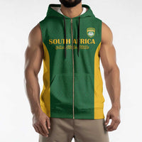 South Africa Hockey Custom Sleeveless Zip Hoodie Go Ama Stokke Stokke Go - Wonder Print Shop