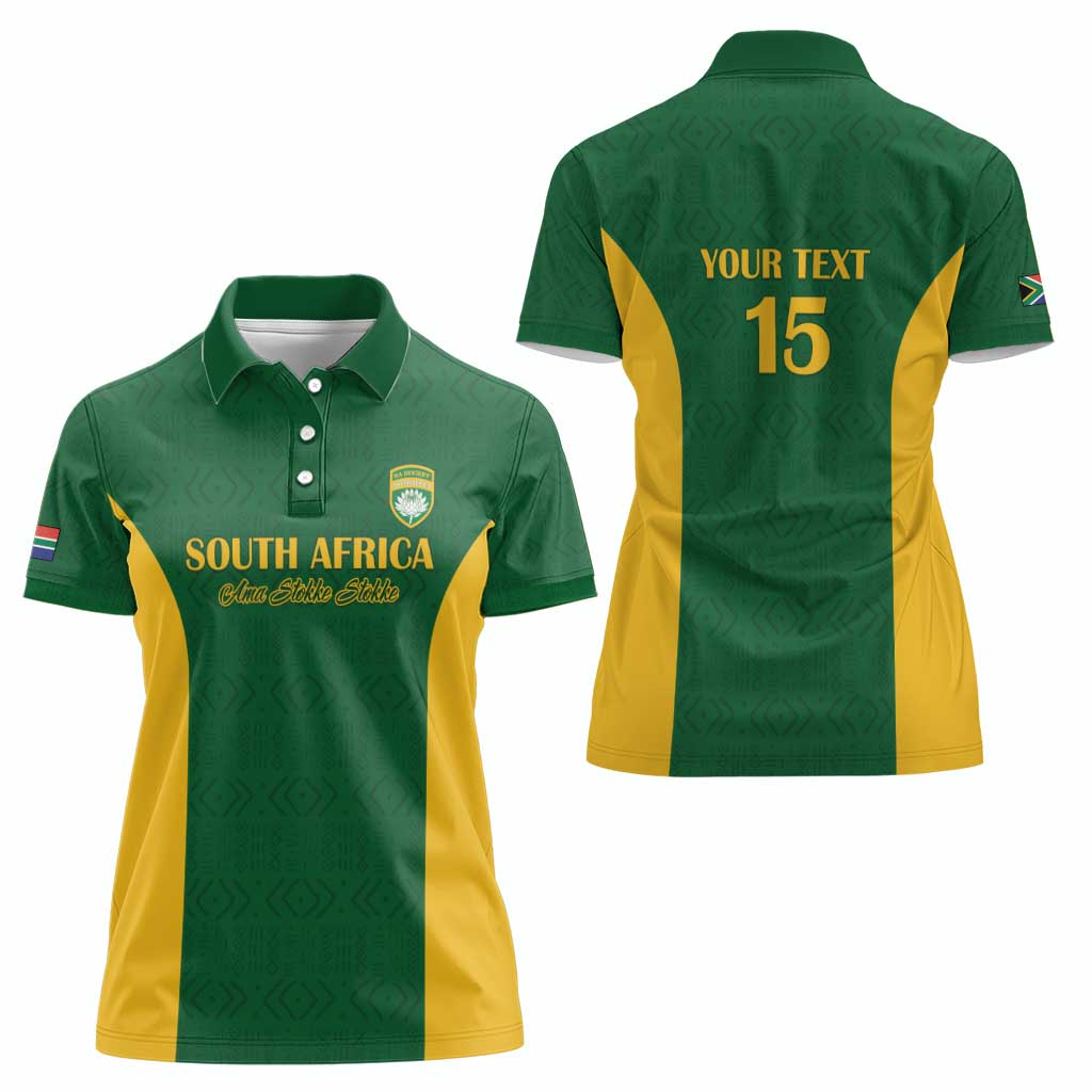 South Africa Hockey Custom Women Polo Shirt Go Ama Stokke Stokke Go - Wonder Print Shop