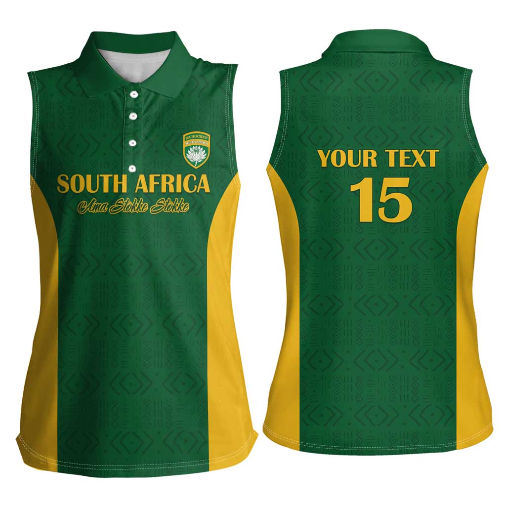 South Africa Hockey Custom Women Sleeveless Polo Shirt Go Ama Stokke Stokke Go - Wonder Print Shop