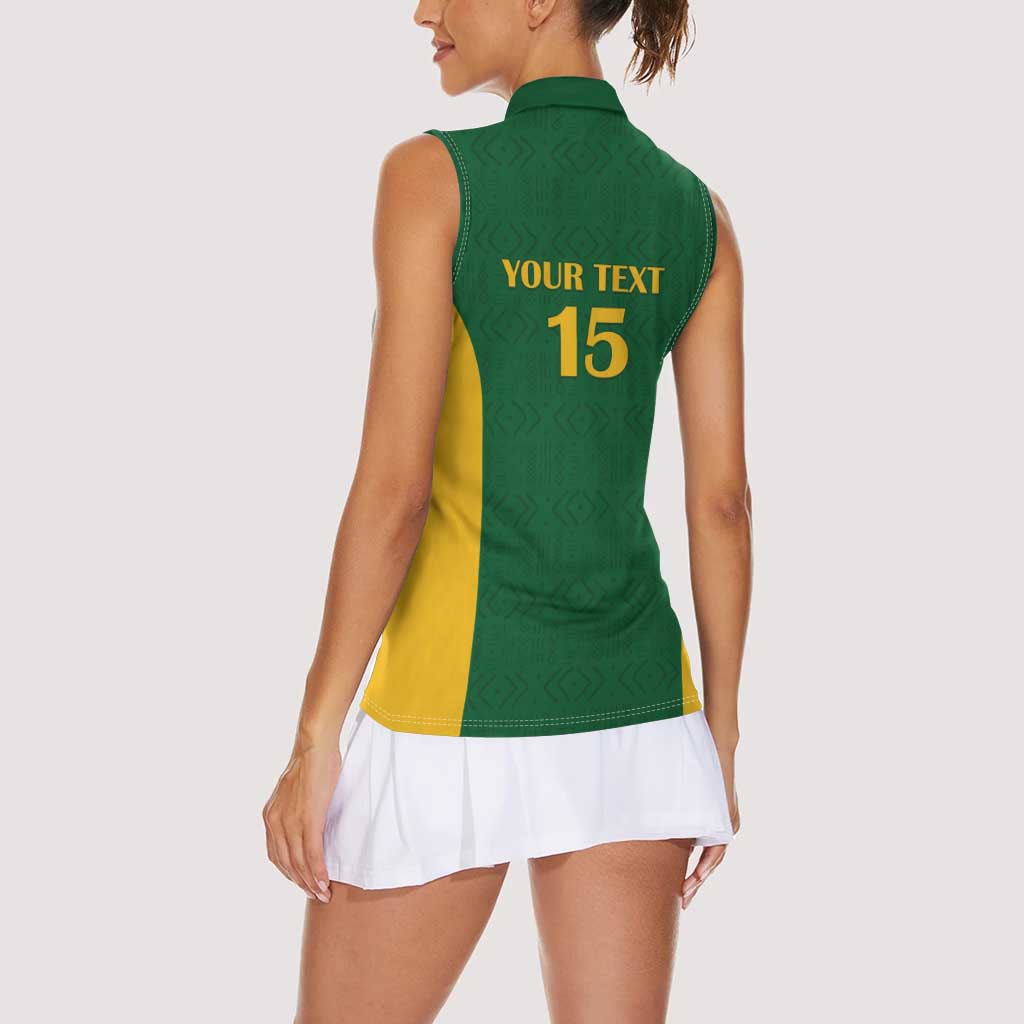 South Africa Hockey Custom Women Sleeveless Polo Shirt Go Ama Stokke Stokke Go - Wonder Print Shop