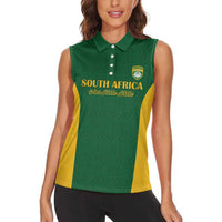 South Africa Hockey Custom Women Sleeveless Polo Shirt Go Ama Stokke Stokke Go - Wonder Print Shop