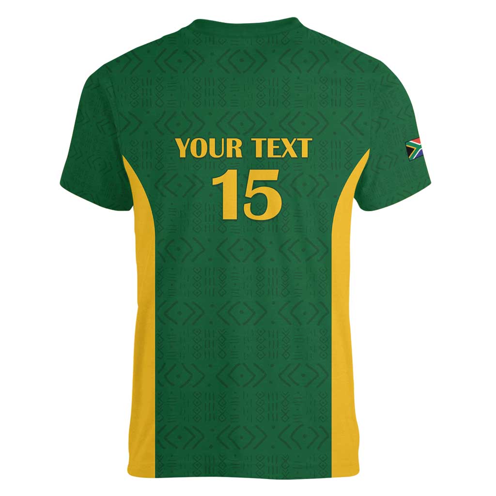 South Africa Hockey Custom Women V-Neck T-Shirt Go Ama Stokke Stokke Go - Wonder Print Shop