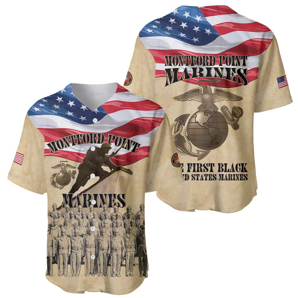 Montford Point Marines 1942-1949 Baseball Jersey The First Black Marines - Wonder Print Shop