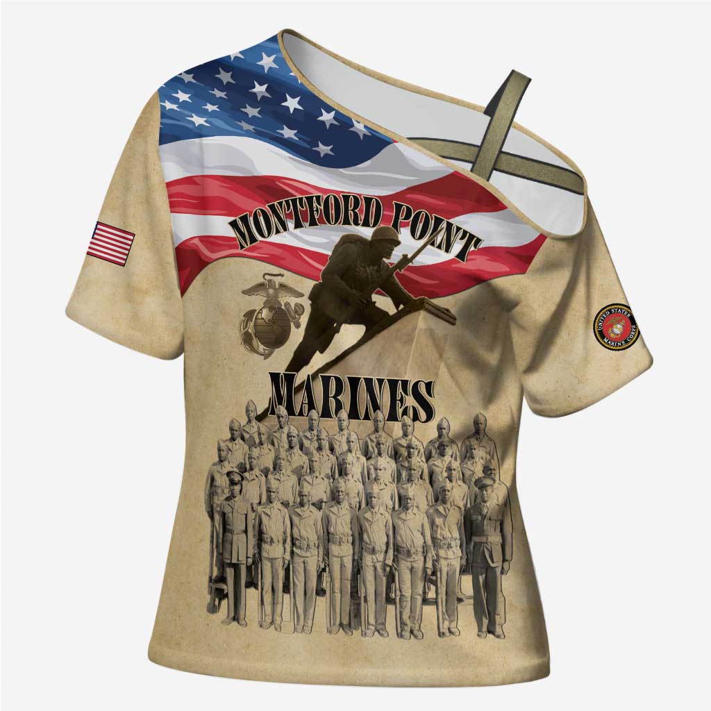 Montford Point Marines 1942-1949 Cross Shoulder Shirt The First Black Marines - Wonder Print Shop