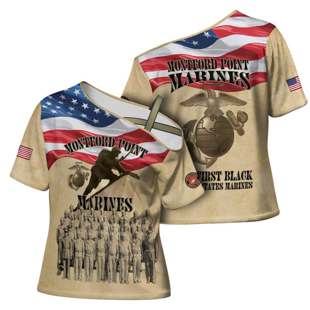 Montford Point Marines 1942-1949 Cross Shoulder Shirt The First Black Marines - Wonder Print Shop