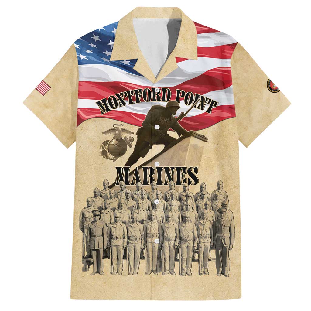 Montford Point Marines 1942-1949 Family Matching Long Sleeve Bodycon Dress and Hawaiian Shirt The First Black Marines - Wonder Print Shop