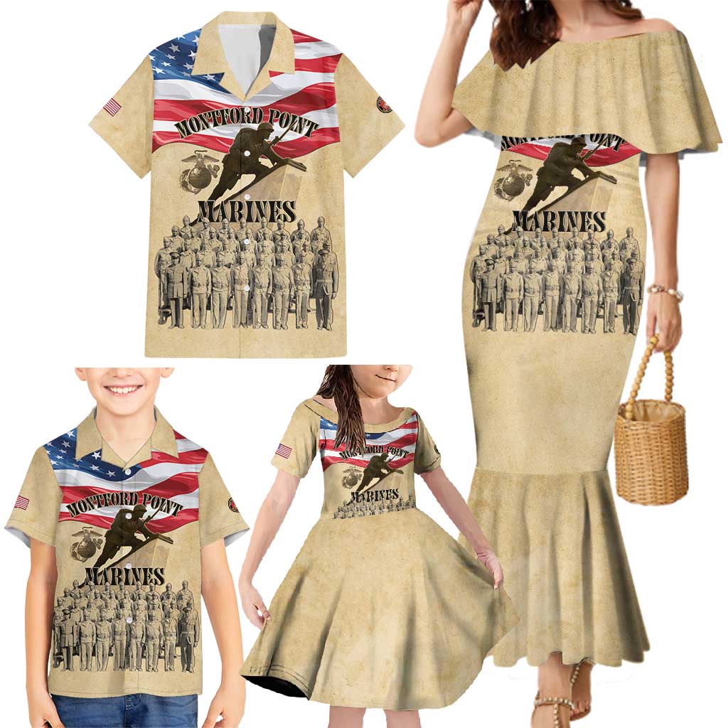 Montford Point Marines 1942-1949 Family Matching Mermaid Dress and Hawaiian Shirt The First Black Marines - Wonder Print Shop
