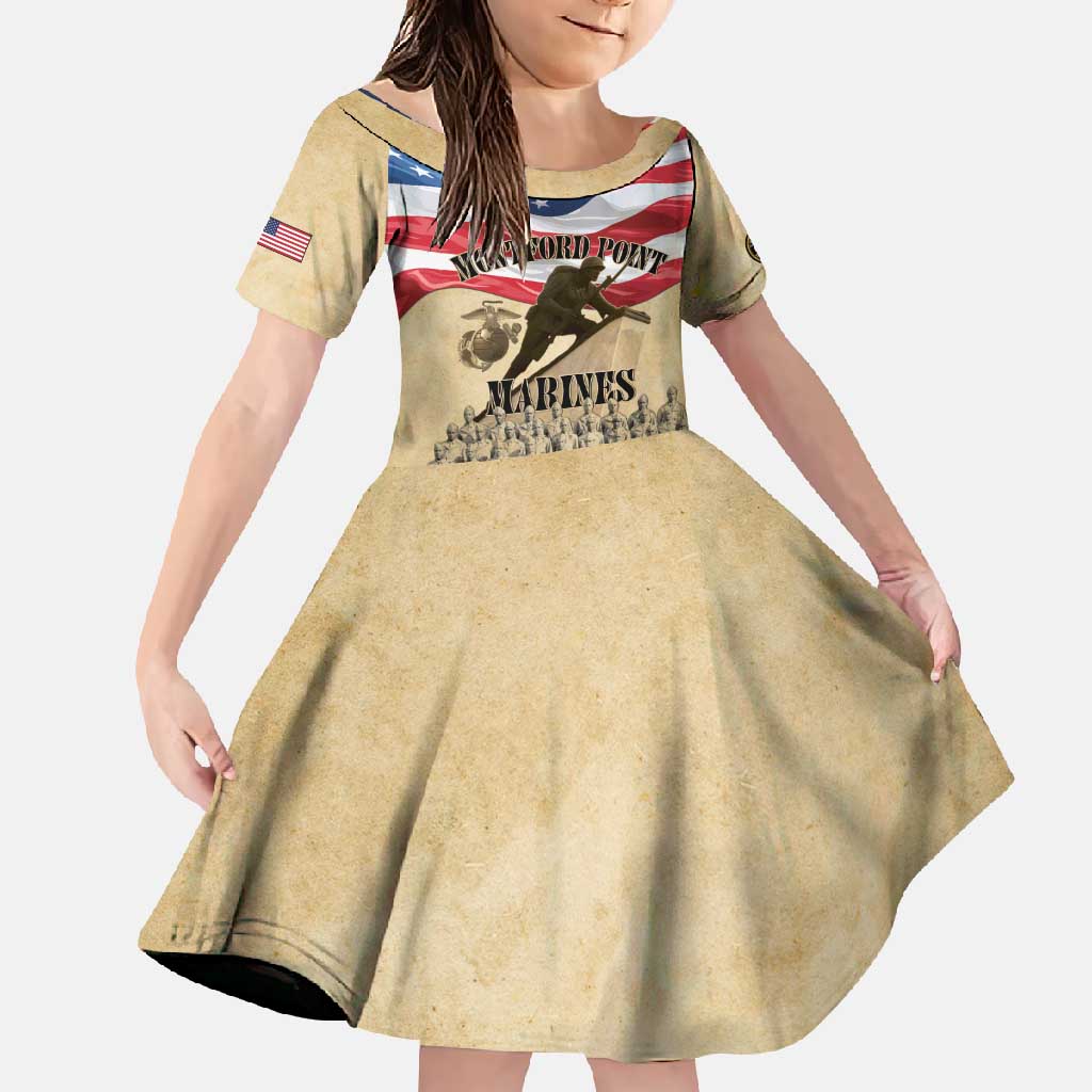 Montford Point Marines 1942-1949 Family Matching Off Shoulder Maxi Dress and Hawaiian Shirt The First Black Marines - Wonder Print Shop