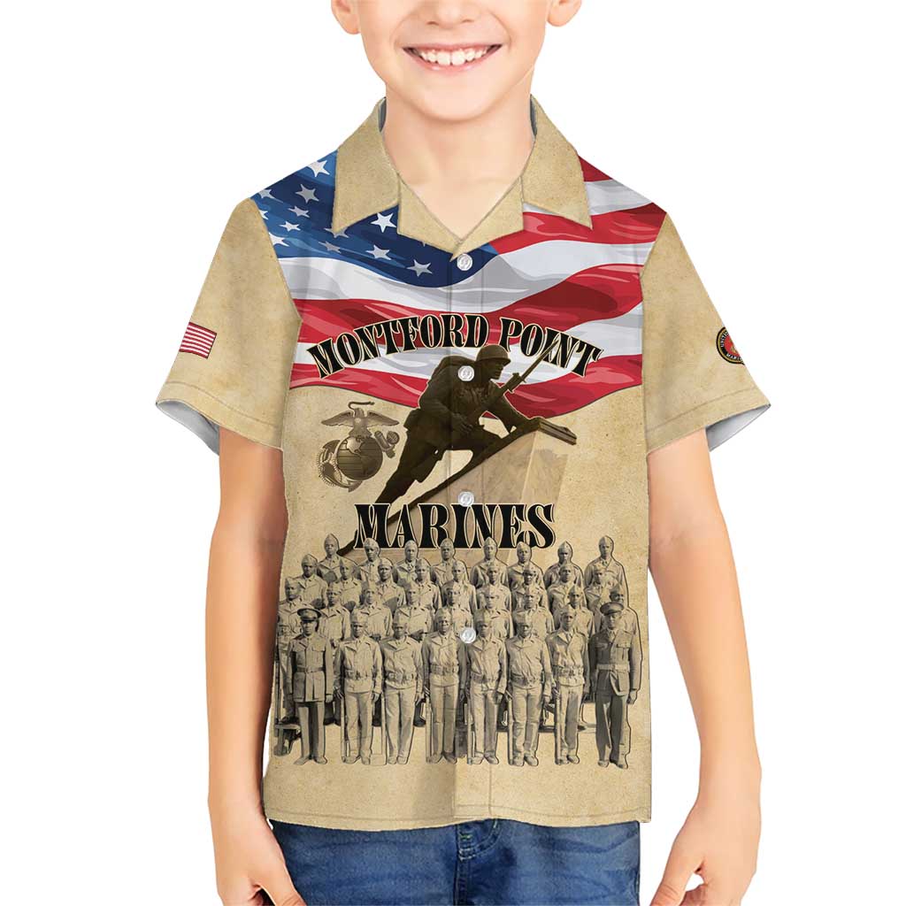 Montford Point Marines 1942-1949 Family Matching Short Sleeve Bodycon Dress and Hawaiian Shirt The First Black Marines - Wonder Print Shop