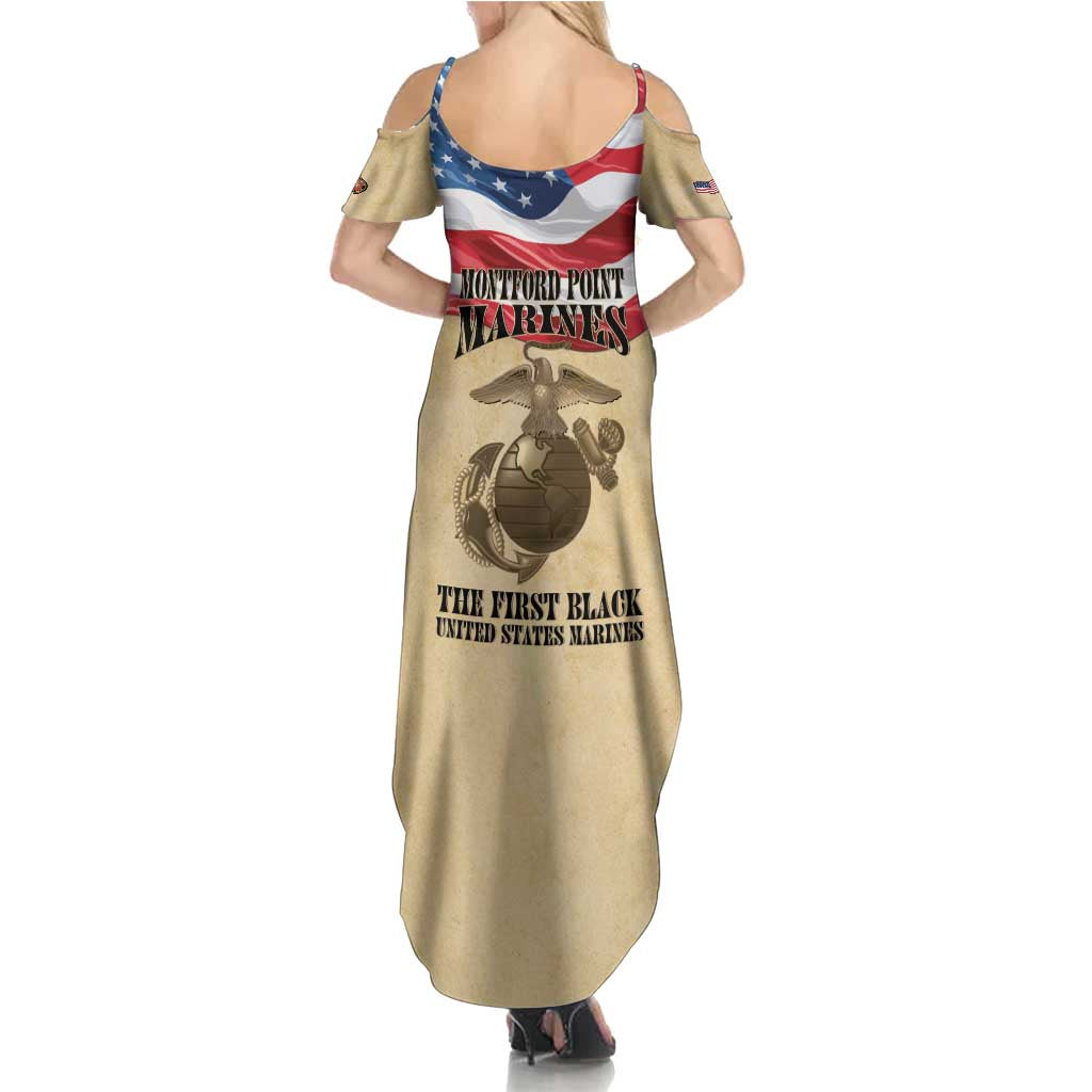 Montford Point Marines 1942-1949 Family Matching Summer Maxi Dress and Hawaiian Shirt The First Black Marines - Wonder Print Shop