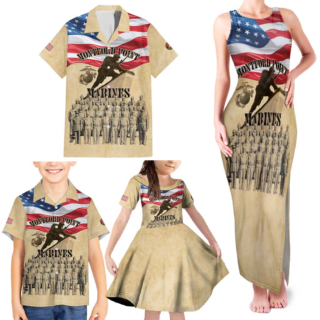 Montford Point Marines 1942-1949 Family Matching Tank Maxi Dress and Hawaiian Shirt The First Black Marines - Wonder Print Shop