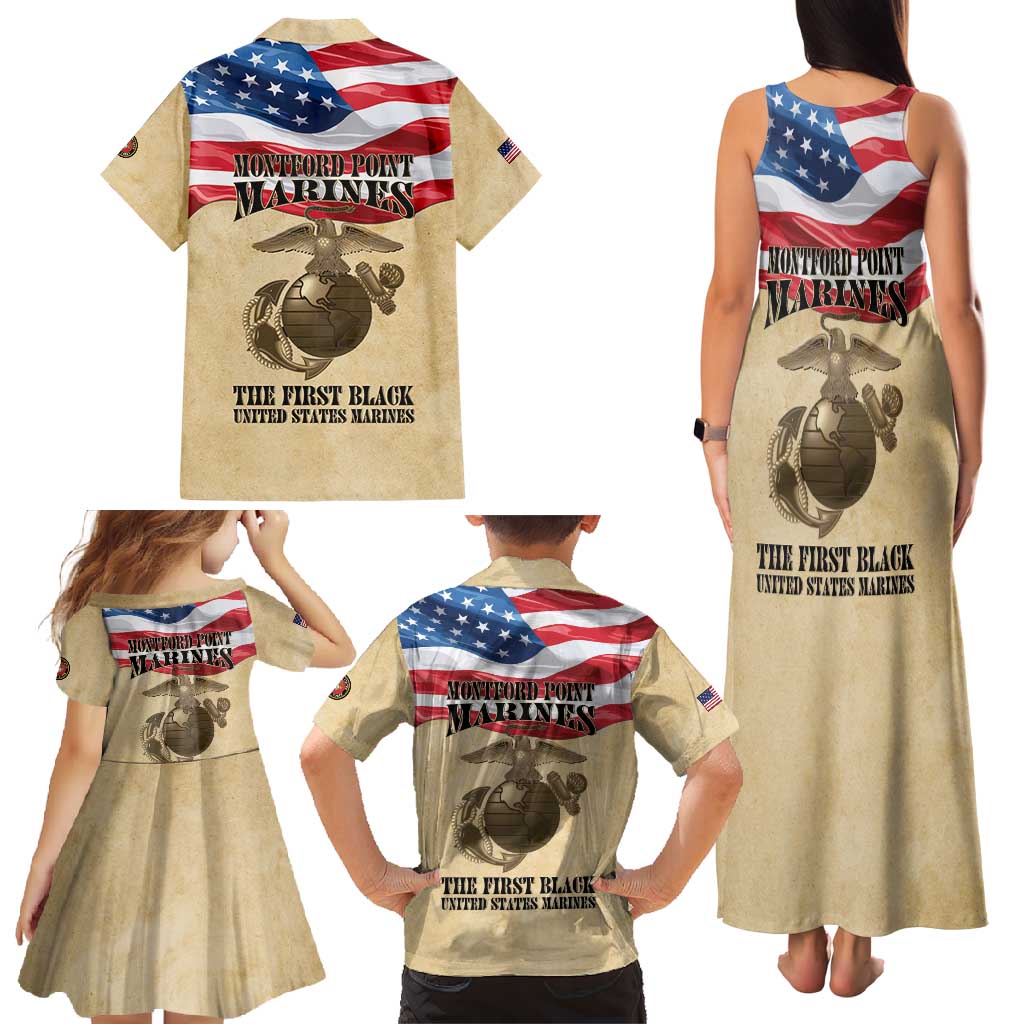 Montford Point Marines 1942-1949 Family Matching Tank Maxi Dress and Hawaiian Shirt The First Black Marines - Wonder Print Shop