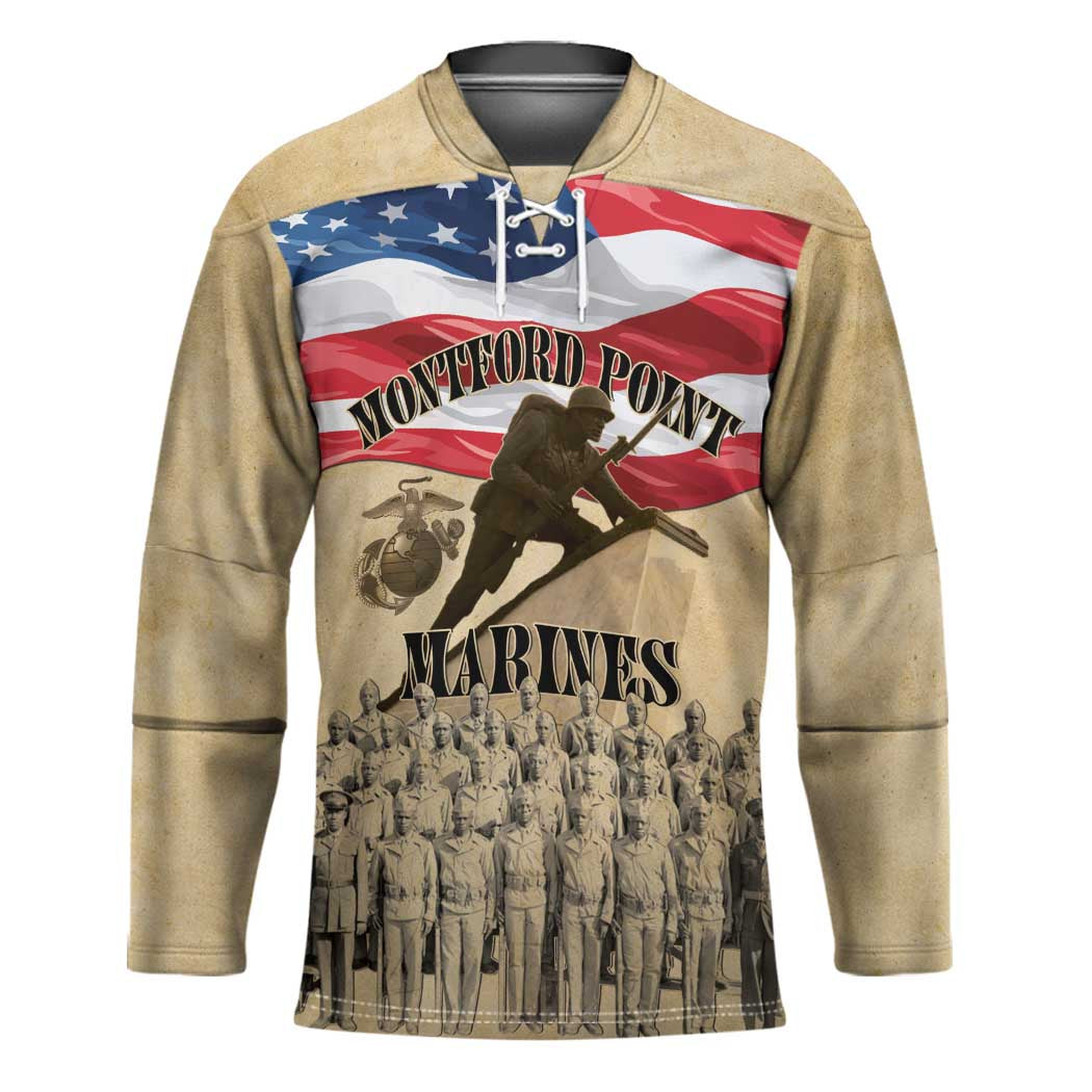 Montford Point Marines 1942-1949 Hockey Jersey The First Black Marines - Wonder Print Shop