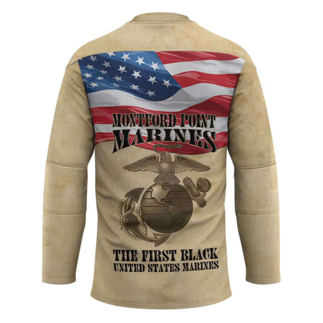 Montford Point Marines 1942-1949 Hockey Jersey The First Black Marines - Wonder Print Shop