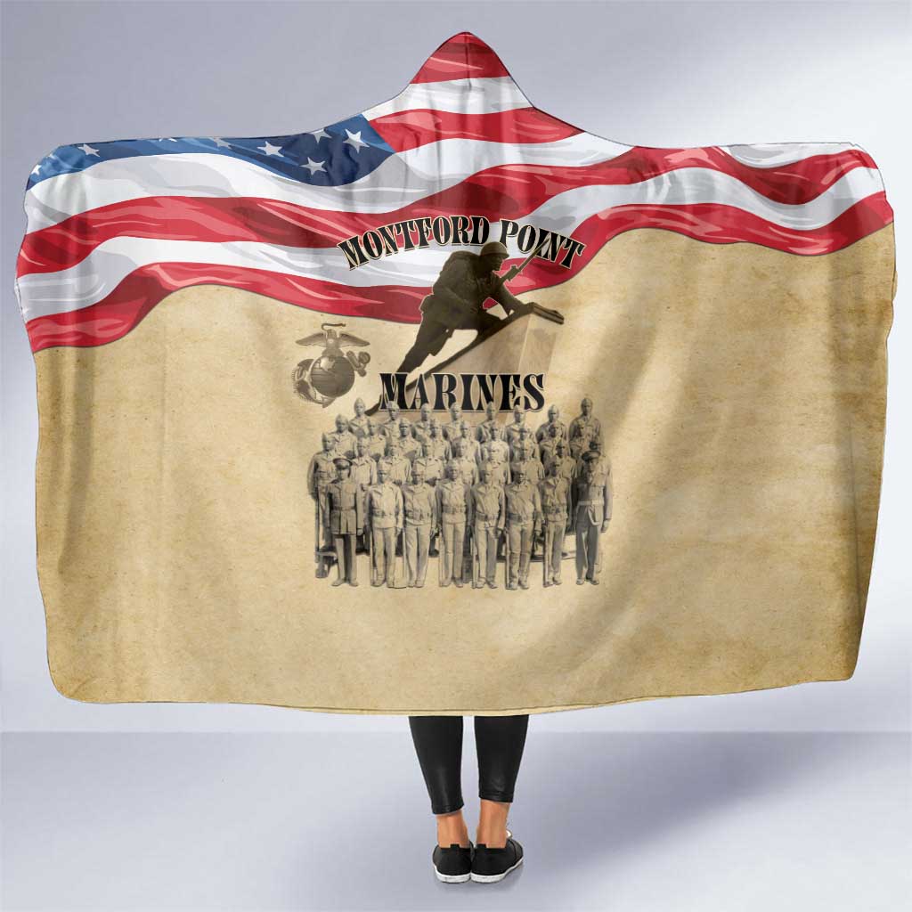 Montford Point Marines 1942-1949 Hooded Blanket The First Black Marines - Wonder Print Shop