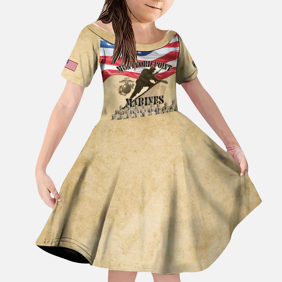 Montford Point Marines 1942-1949 Kid Short Sleeve Dress The First Black Marines - Wonder Print Shop