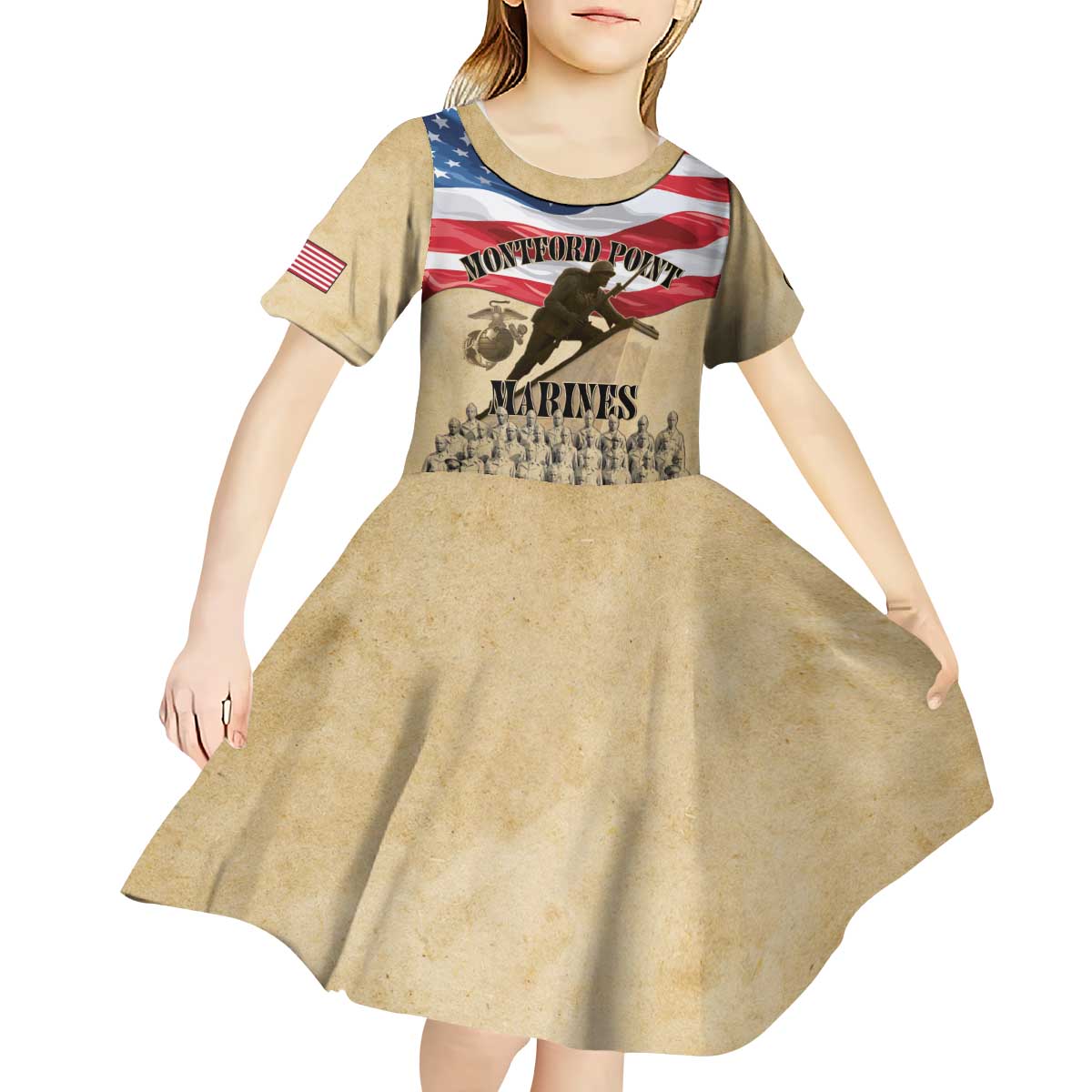 Montford Point Marines 1942-1949 Kid Short Sleeve Dress The First Black Marines - Wonder Print Shop