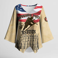 Montford Point Marines 1942-1949 Kimono Sleeve Blouse The First Black Marines - Wonder Print Shop