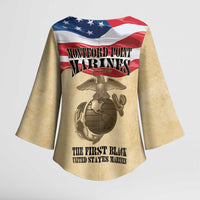 Montford Point Marines 1942-1949 Kimono Sleeve Blouse The First Black Marines - Wonder Print Shop