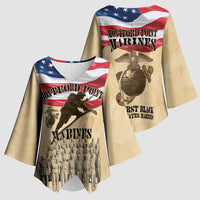 Montford Point Marines 1942-1949 Kimono Sleeve Blouse The First Black Marines - Wonder Print Shop