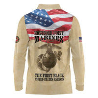 Montford Point Marines 1942-1949 Long Sleeve Polo Shirt The First Black Marines - Wonder Print Shop