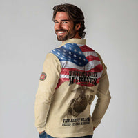 Montford Point Marines 1942-1949 Long Sleeve Polo Shirt The First Black Marines - Wonder Print Shop