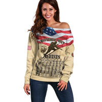 Montford Point Marines 1942-1949 Off Shoulder Sweater The First Black Marines - Wonder Print Shop