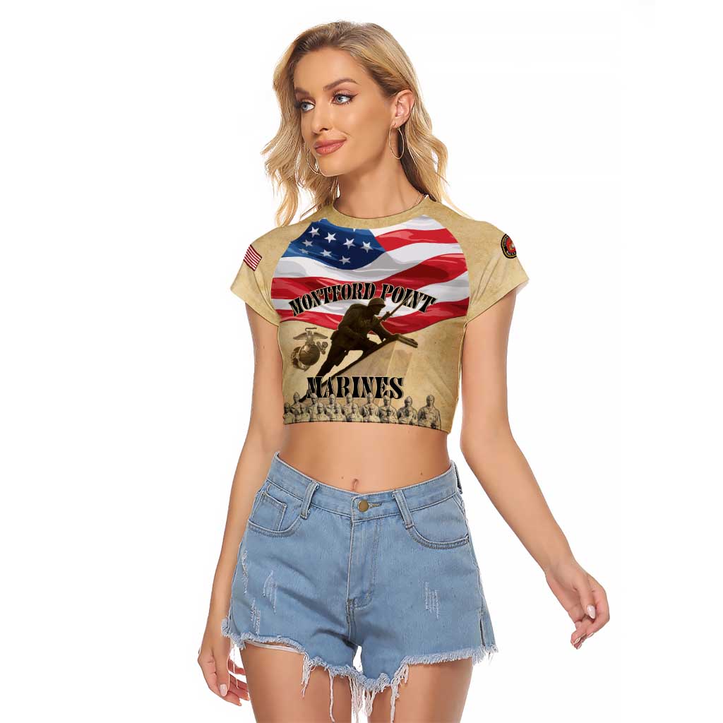 Montford Point Marines 1942-1949 Raglan Cropped T Shirt The First Black Marines - Wonder Print Shop