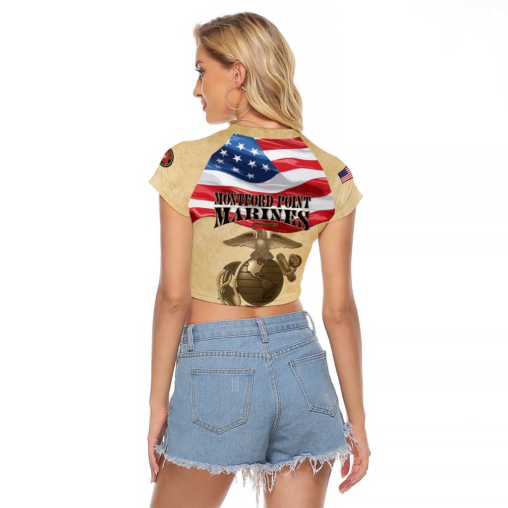 Montford Point Marines 1942-1949 Raglan Cropped T Shirt The First Black Marines - Wonder Print Shop