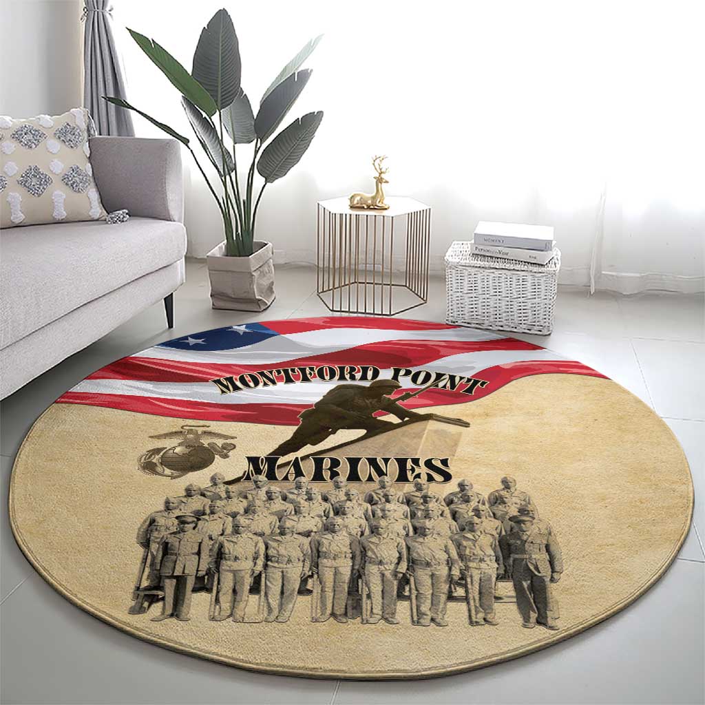 Montford Point Marines 1942-1949 Round Carpet The First Black Marines - Wonder Print Shop