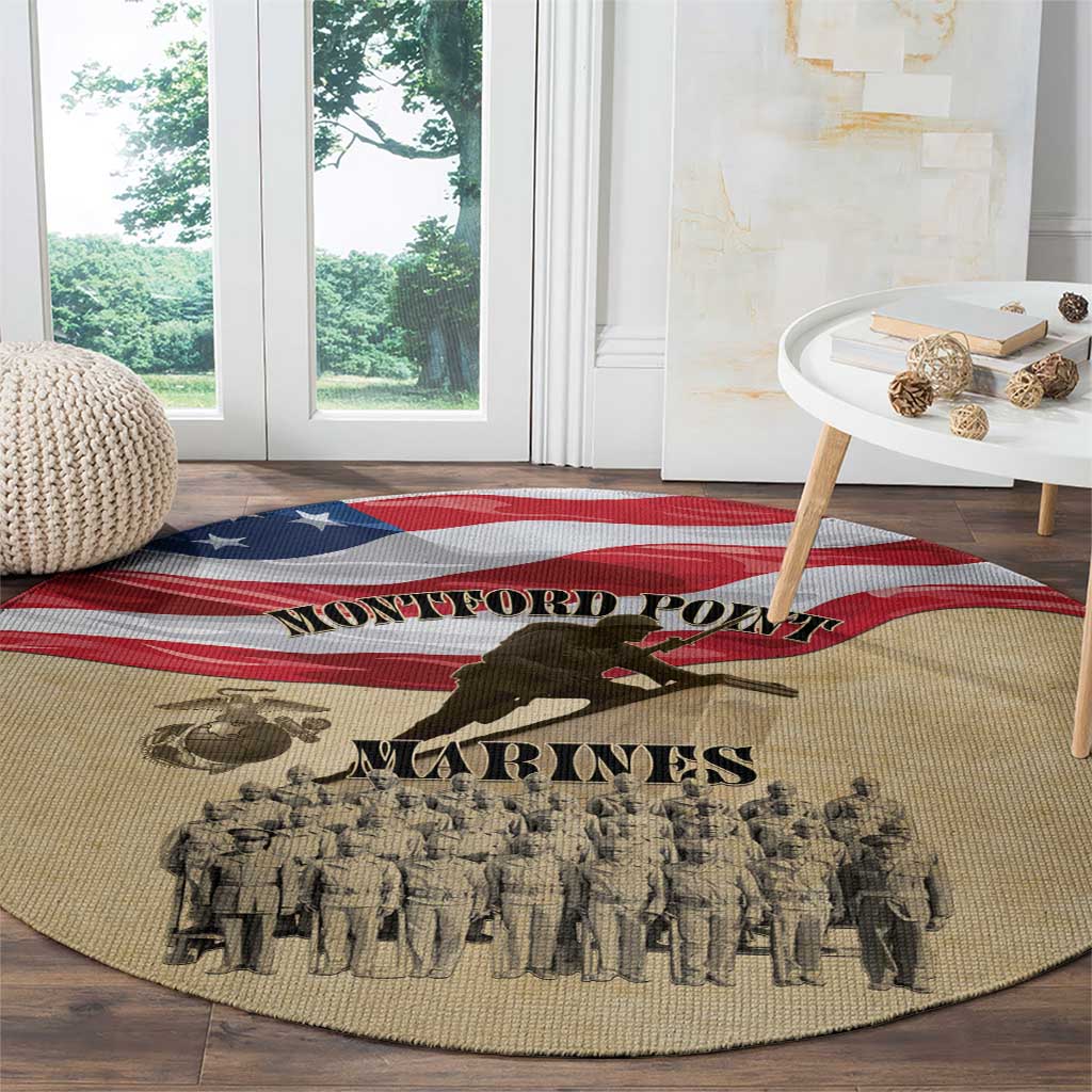Montford Point Marines 1942-1949 Round Carpet The First Black Marines - Wonder Print Shop