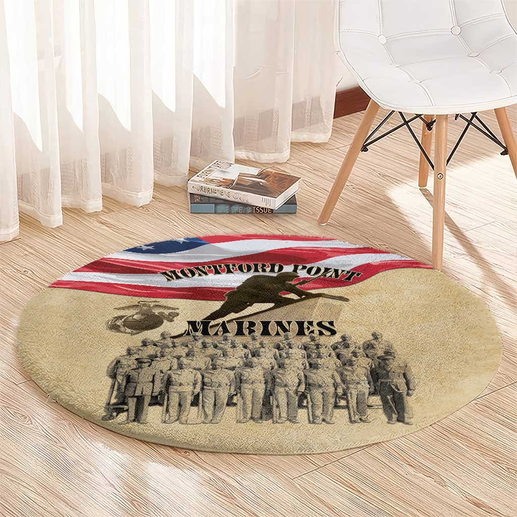 Montford Point Marines 1942-1949 Round Carpet The First Black Marines - Wonder Print Shop