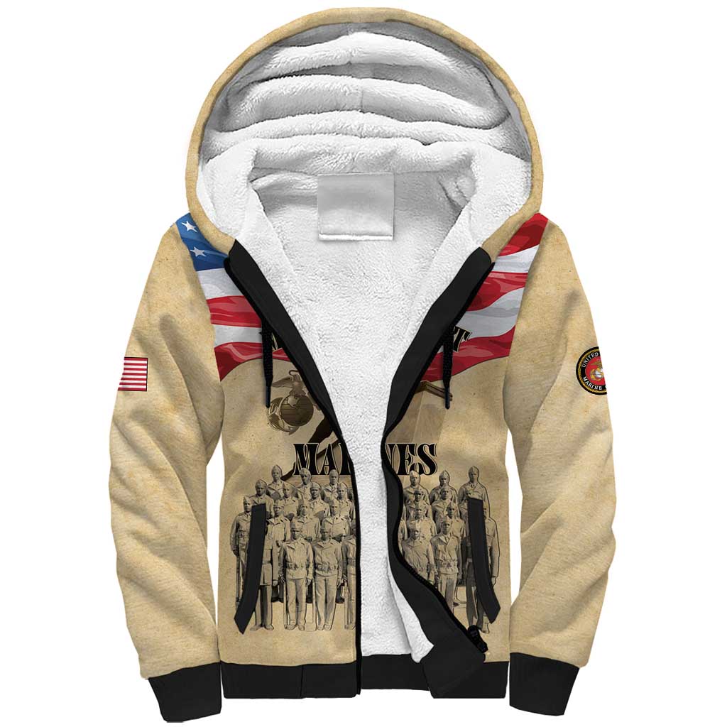 Montford Point Marines 1942-1949 Sherpa Hoodie The First Black Marines - Wonder Print Shop