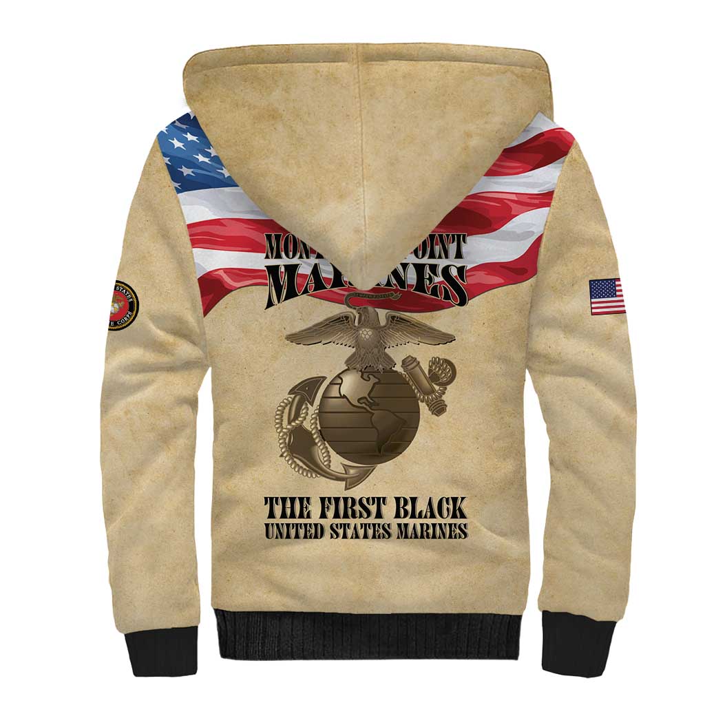 Montford Point Marines 1942-1949 Sherpa Hoodie The First Black Marines - Wonder Print Shop