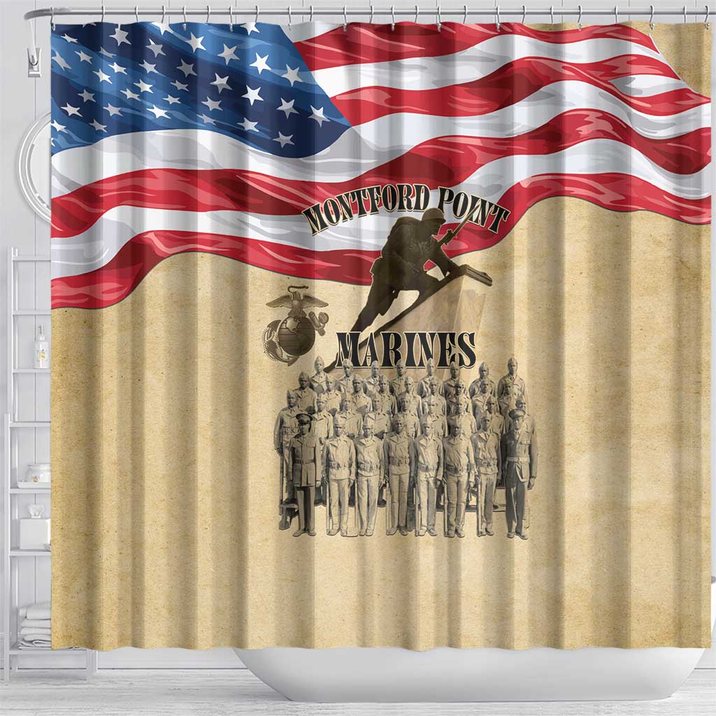 Montford Point Marines 1942-1949 Shower Curtain The First Black Marines - Wonder Print Shop
